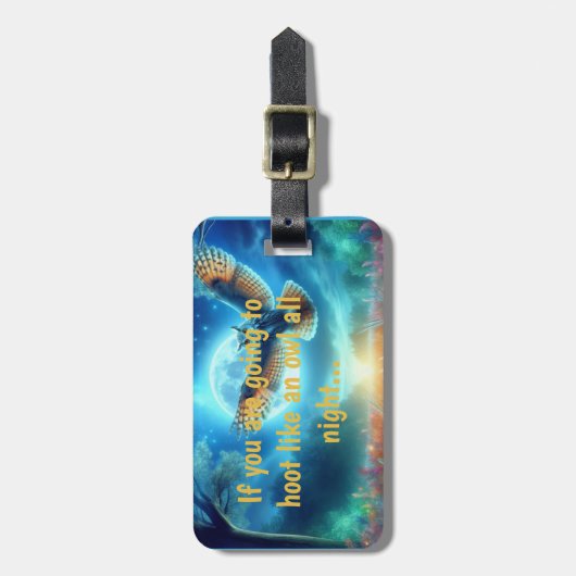 Night Owl & Morning Eagle: hemelse reizen Bagagelabel (Voorkant verticaal)