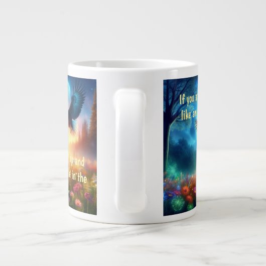 Night Owl & Morning Eagle: hemelse reizen Grote Koffiekop (Achterkant)