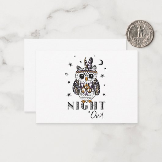 Night Owl Notitiekaartje (Voorkant / Achterkant in situ)