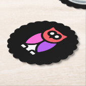 Night Owl, prachtige roze & rode, Abstracte Pop ar Kartonnen Onderzetters (Gekanteld)