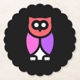 Night Owl, prachtige roze & rode, Abstracte Pop ar Kartonnen Onderzetters