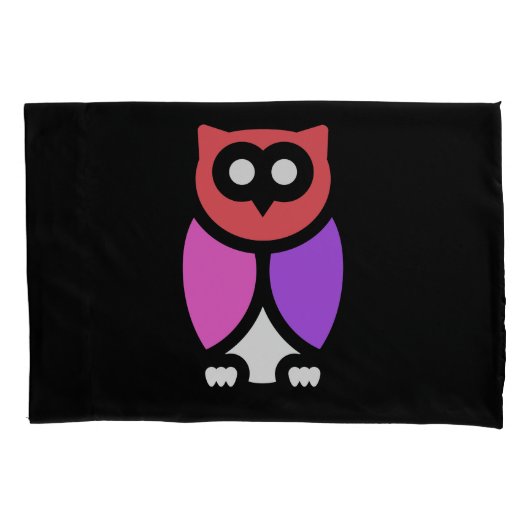 Night Owl, prachtige roze & rode, Abstracte Pop ar Kussensloop (Voorkant)