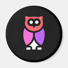 Night Owl, prachtige roze & rode, Abstracte Pop ar Magneet