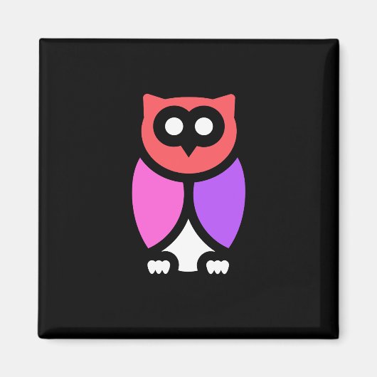 Night Owl, prachtige roze & rode, Abstracte Pop ar Magneet (Voorkant)