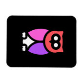 Night Owl, prachtige roze & rode, Abstracte Pop ar Magneet (Horizontaal)