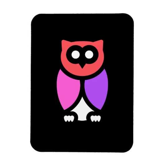 Night Owl, prachtige roze & rode, Abstracte Pop ar Magneet (Verticaal)