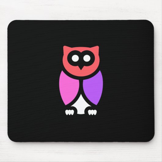 Night Owl, prachtige roze & rode, Abstracte Pop ar Muismat (Voorkant)