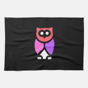 Night Owl, prachtige roze & rode, Abstracte Pop ar Theedoek