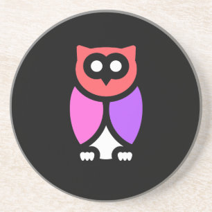 Night Owl, prachtige roze & rode, Abstracte Pop ar Zandsteen Onderzetter