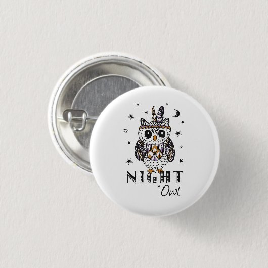 Night Owl Ronde Button 3,2 Cm (Voorkant /achterkant)