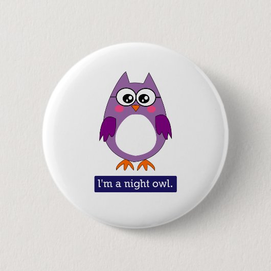 Night Owl Ronde Button 5,7 Cm (Voorkant)