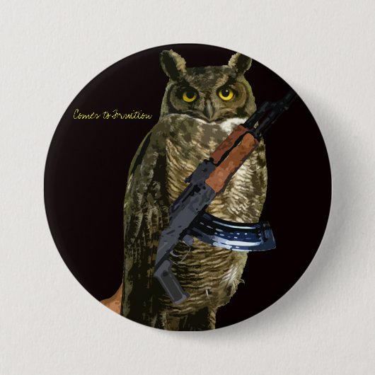 Night Owl Ronde Button 7,6 Cm (Voorkant)