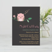 Night Owl Slumber Verjaardagsfeestje Kaart (Staand voorkant)