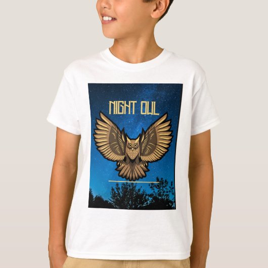 Night Owl Stijgende hoge Kinderen Basic T-shirt (Voorkant)