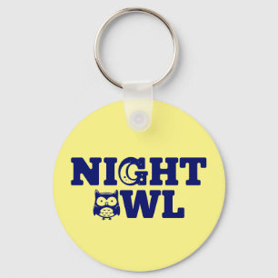 Night Owl Typography - Evening Person's Sleutelhanger