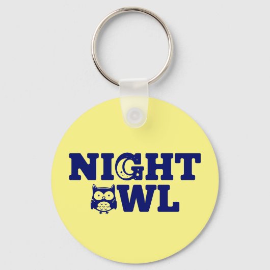 Night Owl Typography - Evening Person's Sleutelhanger (Voorkant)