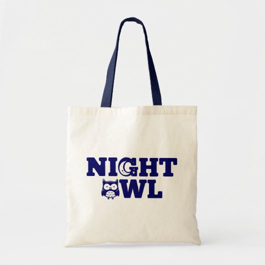 Night Owl Typography - Evening Person's Tote Bag (Voorkant)