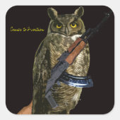Night Owl Vierkante Sticker (Voorkant)