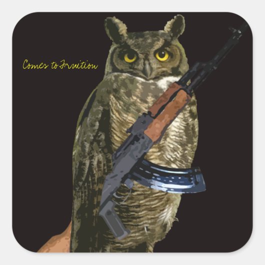 Night Owl Vierkante Sticker (Voorkant)