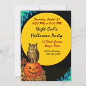 NIGHT OWL VOLLE MAAN HALLOWEEN FEEST KAART (Achterkant)
