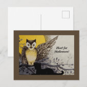  Night Owl Wing on Branch Moon Briefkaart (Voorkant / Achterkant)