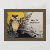 Night Owl Wing on Branch Moon Briefkaart (Voorkant)