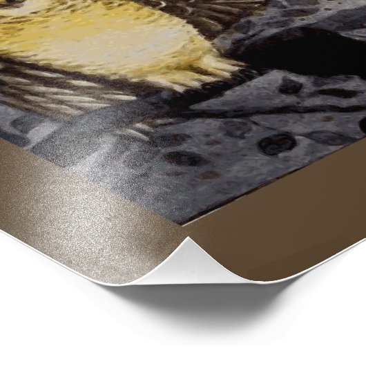  Night Owl Wing on Branch Moon Foto Afdruk (Hoek)