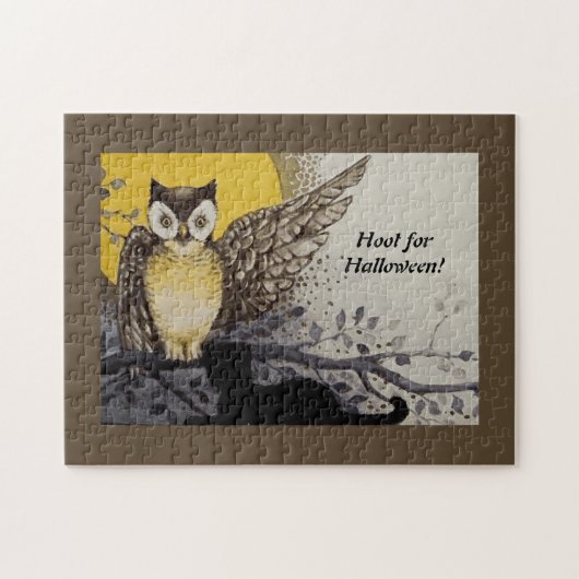 Night Owl Wing on Branch Moon Legpuzzel (Horizontaal)