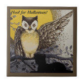  Night Owl Wing on Branch Moon Tegeltje (Voorkant)