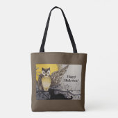  Night Owl Wing on Branch Moon Tote Bag (Achterkant)