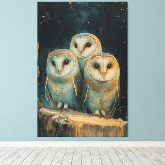 Night Owls Canvas Afdruk (Insitu (Houten vloer))