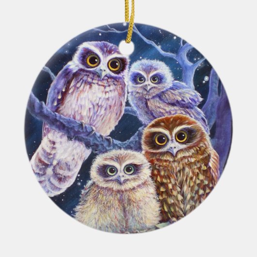 Night Owls Keramisch Ornament (Voorkant)