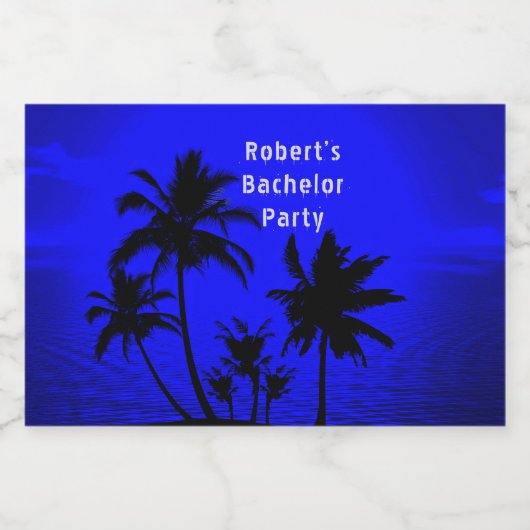 Night Palms Bachelor Party Likeurfles Etiket (Enkel label)