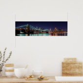 Night Panorama of Brooklyn Bridge Poster (Keuken)