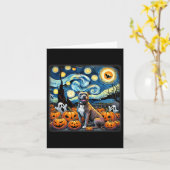 Night Pitbull Halloween Kaart (Gele Bloem)