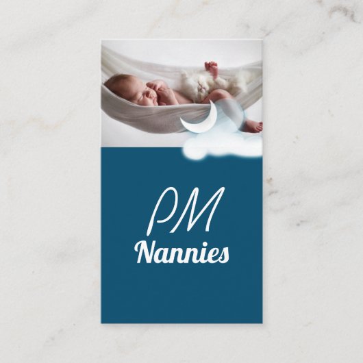 Night PM Nanny Child Day Care Babysitter Visitekaartje (Voorkant)