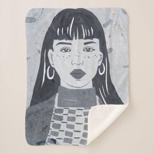 Night Portrait Sherpa Deken (Voorkant)