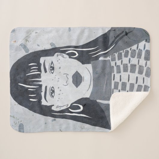 Night Portrait Sherpa Deken (Voorkant (horizontaal))