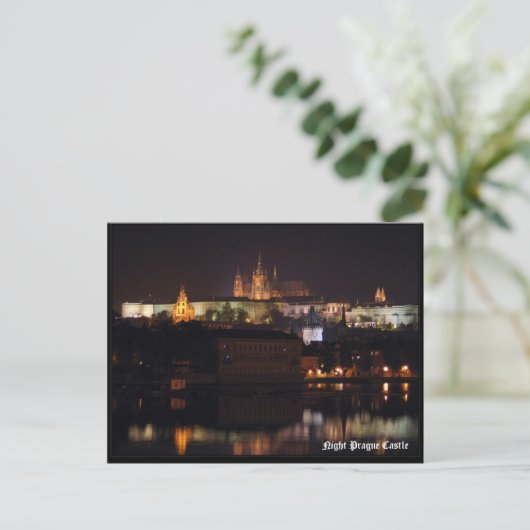 Night Prague Castle Briefkaart (Staand voorkant)