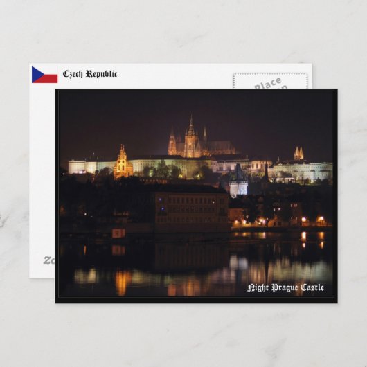 Night Prague Castle Briefkaart (Voorkant / Achterkant)