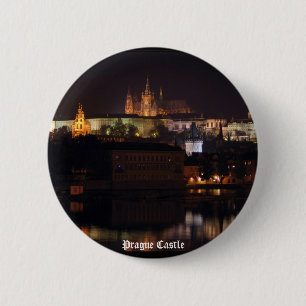 Night Prague Castle Button