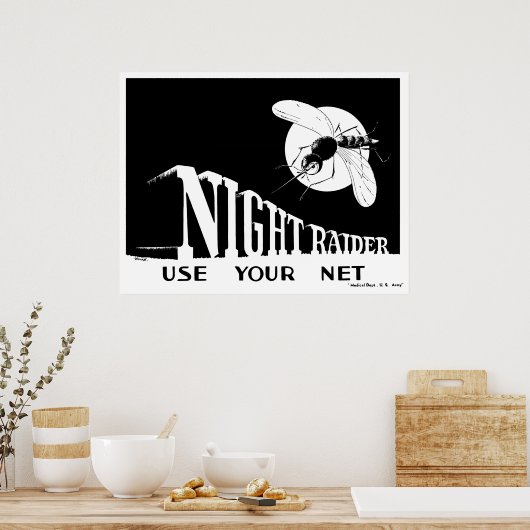 Night Raider - WW2 Malaria Poster (Keuken)