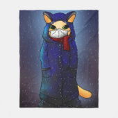 Night Rain Face Mask Cat Fleece Deken (Voorkant)