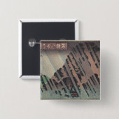 Night Rain on Oyama, c.1830 Vierkante Button 5,1 Cm (Voorkant /achterkant)