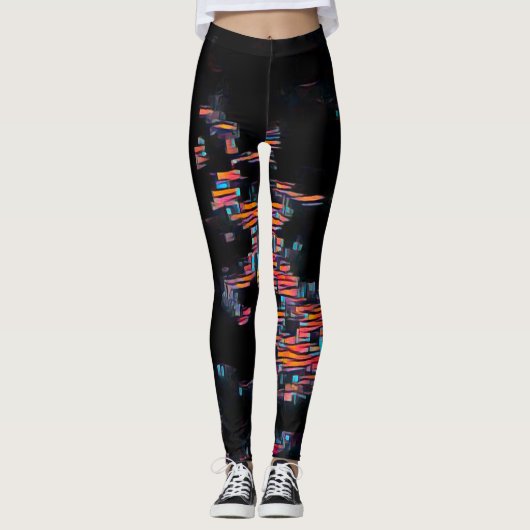 Night Rave Liefde Abstracte Leggings (Voorkant)