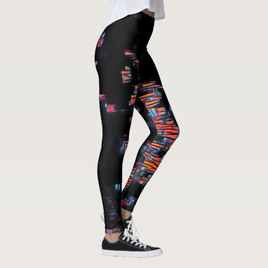 Night Rave Liefde Abstracte Leggings (Rechts)