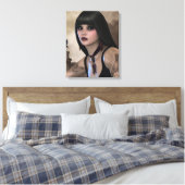 Night Raven Canvas Afdruk (Insitu (Slaapkamer))