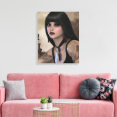 Night Raven Canvas Afdruk (Insitu (Woonkamer))