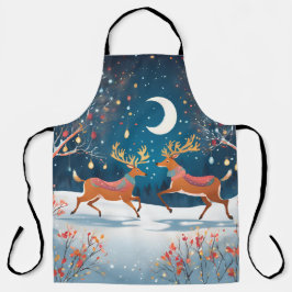 Night Reindeers Schort