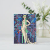 Night Rose by George Barbier Briefkaart (Staand voorkant)